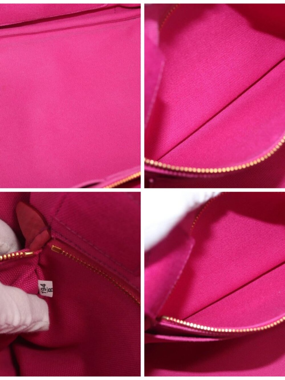 PRADA Canapa MM Hand Bag Canvas Pink Gold Auth 169038 - Picture 15 of 16